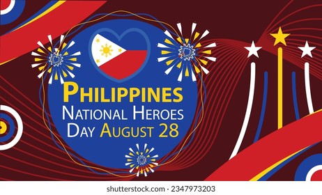 Philippines National Heroes Day vector banner design. Happy Philippines National Heroes Day modern minimal graphic poster illustration.