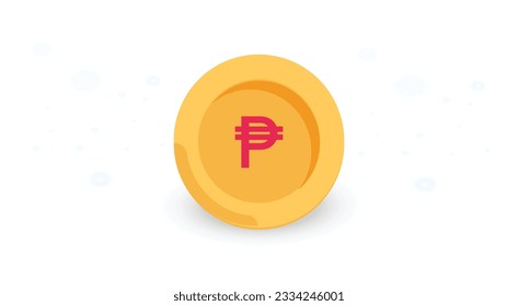 Philippines official currency Peso, piso sign on currency concept banner and background illustration. 