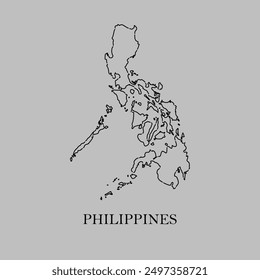 Philippines outline map. Abstract design, vector illustration	