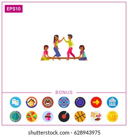 Philippines people dancing tinikling icon
