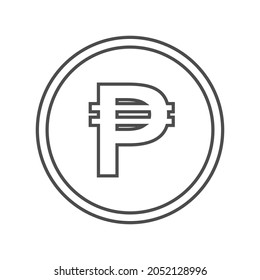 Philippines Peso coin outline icon. High quality and very suitable for your design, web design, mobile app design, etc. Flat design vector illustration.
