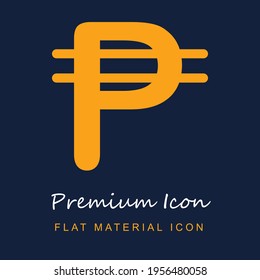Philippines Peso Currency Symbol premium material ui ux isolated vector icon in navy blue and orange colors
