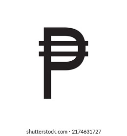 Philippines Peso sign simple icon on white background. Vector illustration. Money cash Vector illustration, EPS10.Currency symbol vector.