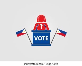 Philippines Podium Judge Poll Stock Vector (Royalty Free) 653670226 ...