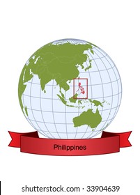 Philippines, position on the globe
