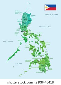 Philippines regions map. Vector illustration