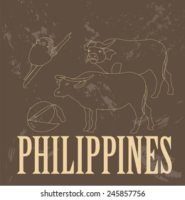 Philippines. Retro styled image. Vector illustration
