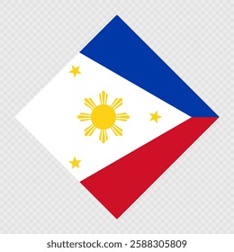 Philippines rhombus flag. Vector illustration.