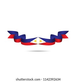 Philippines Ribbon Flag Vector Template Design Illustration