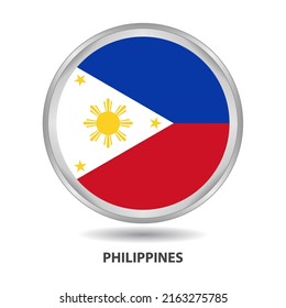 Philippines round flag design is used as badge, button, icon, wall painting