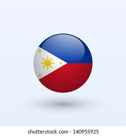 Philippines round flag. Vector illustration.