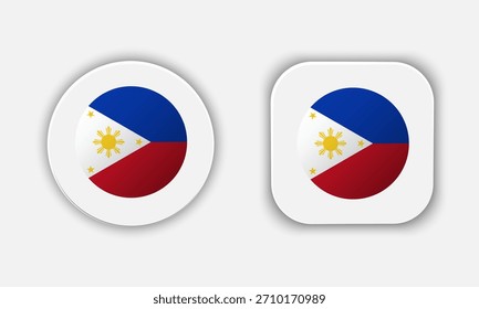 Icono de Botón de bandera nacional redondeado de Filipinas