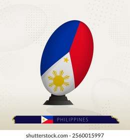 Philippines Rugby Ball on Rugby Kicking Tees with Modern Design. Illustration perfect for sports, national pride, and rugby-related projects.