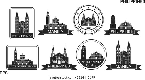 Philippines set. Isolated Philippines on white background