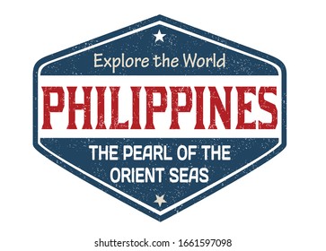 Philippines sign or stamp on white background, vector illustration