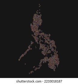 Filipinas Silhouette Pixelated Pattern ilustration