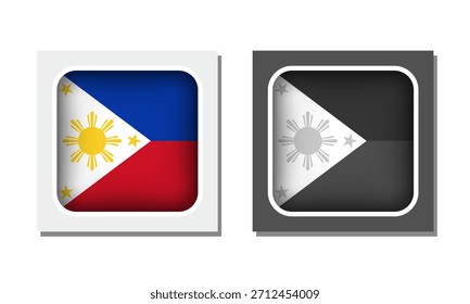 Philippinen-Quadrat, abgerundetes Flaggensymbol