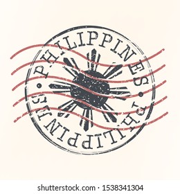 Philippines Stamp Postal. Silhouette Seal. Passport Round Design. Vector Icon. Design Retro Travel. National Symbol.