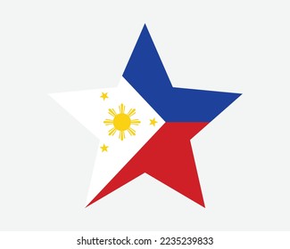 Philippines Star Flag. Filipino Star Shape Flag. Philippines Country National Banner Icon Symbol Vector Flat Artwork Graphic Illustration