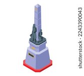 Philippines statue icon isometric vector. City culture. Tower national