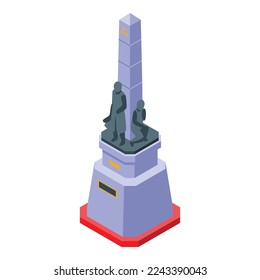 Philippines statue icon isometric vector. City culture. Tower national