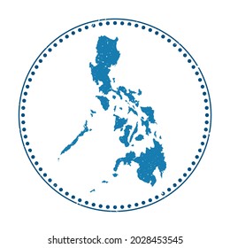 Philippines sticker. Travel rubber stamp with map of the country, vector illustration. Can be used as insignia, logotype, label, sticker or badge of the Philippines.