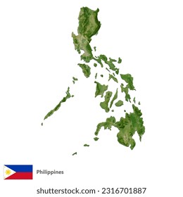 Vector de mapas de país de Topografía de Filipinas