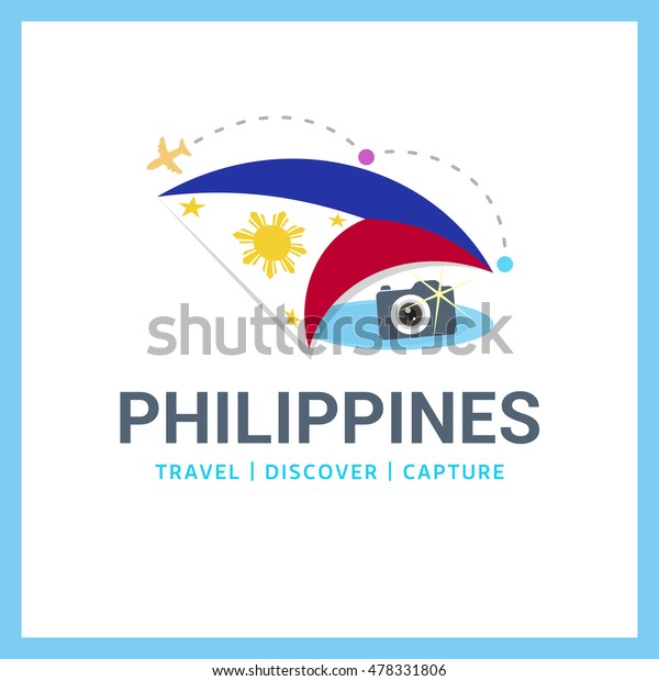 Philippines Travel Discover Capture Logo Vector Stock Vector