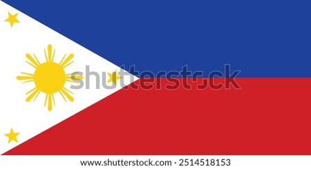 Philippines vector flag and illustration design , National digital flag of Philippines