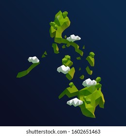 Philippines Vector Low Poly 3D Cartoon Map