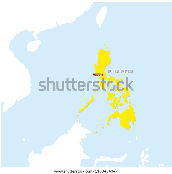 Philippines Vector Map Capital Manila Stock Vector Royalty