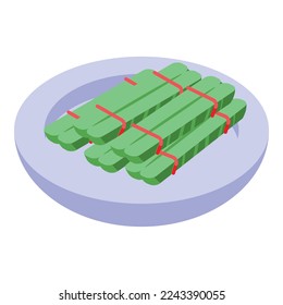 Philippines vegetal food icon isometric vector. Travel city. National rice