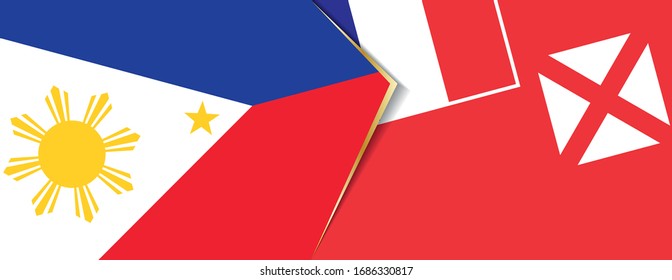 Philippines and Wallis and Futuna flags, two vector flags symbol of relationship or confrontation.