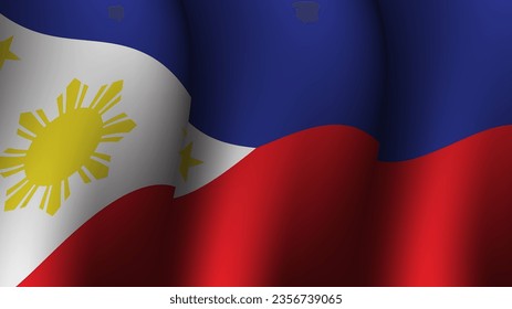 philippines waving flag background design vector illustration suitable for poster design about holiday, feast day and national independence day on philippines