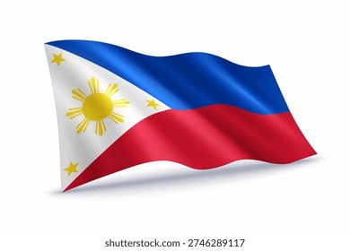 Philippines waving flag of isolated on white background.