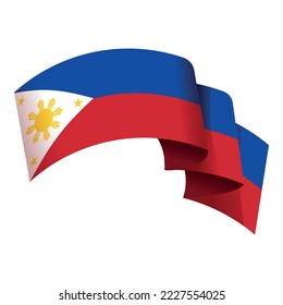 Philippines wind flag icon cartoon vector. Culture travel. National map