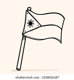 Philippinesflag doodle style kids pencil hand drawn Philippines banner for Independence day.