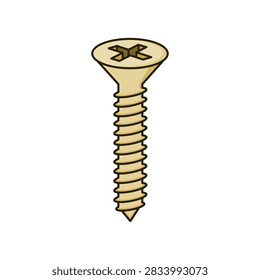 philips head screw simple flat icon illustration