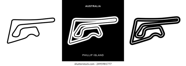 	
Phillip Island Grand Prix Motorcycle Circuit. Phillip Island Australia Motorcycle GP Track Layout Vector with Editable Stroke.