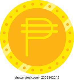 Phillipine Peso vector icon. Can be used for printing, mobile and web applications.