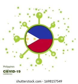 Phillipines Coronavius Flag Awareness Background. Stay home, Stay Healthy. Take care of your own health. Pray for Country