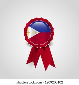 Phillipines flag badge design vector