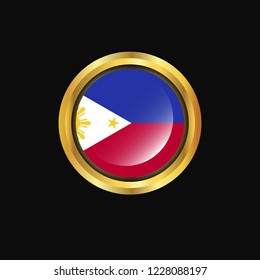 Phillipines Flag Golden Button