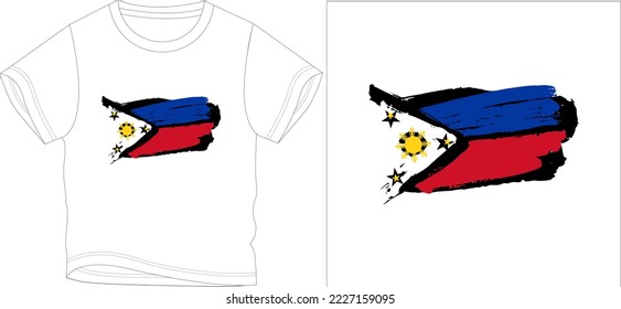 phillipines flag t shirt graphic design vector illustration digital file