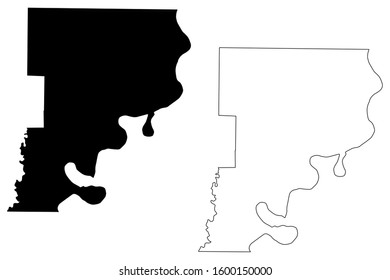 Phillips County, Arkansas (United States of America, U.S.) map vector illustration