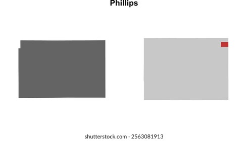 Phillips County (Colorado) blank outline map set