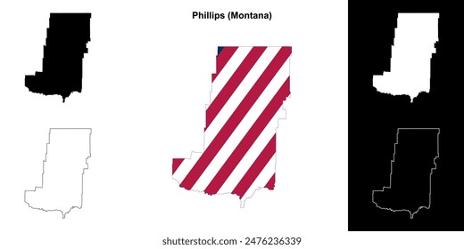 Phillips County (Montana) outline map set