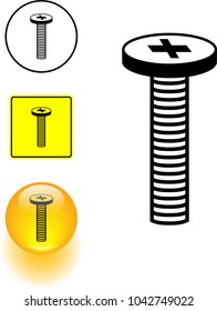 phillips head screw symbol sign and button