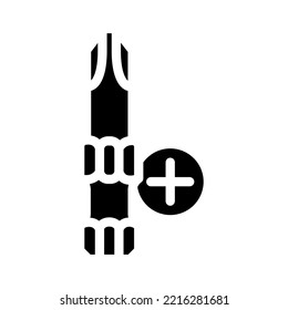 phillips head screwdriver bit glyph icon vector. phillips head screwdriver bit sign. isolated symbol illustration