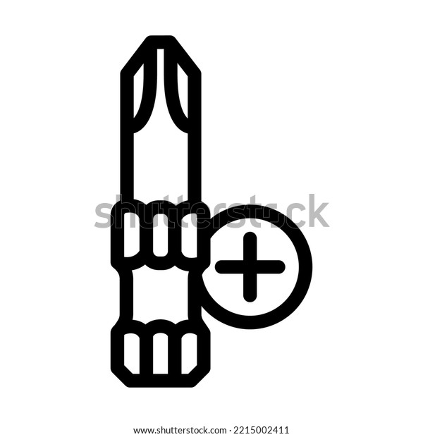 phillips head screwdriver bit line icon\
vector. phillips head screwdriver bit sign. isolated contour symbol\
black illustration